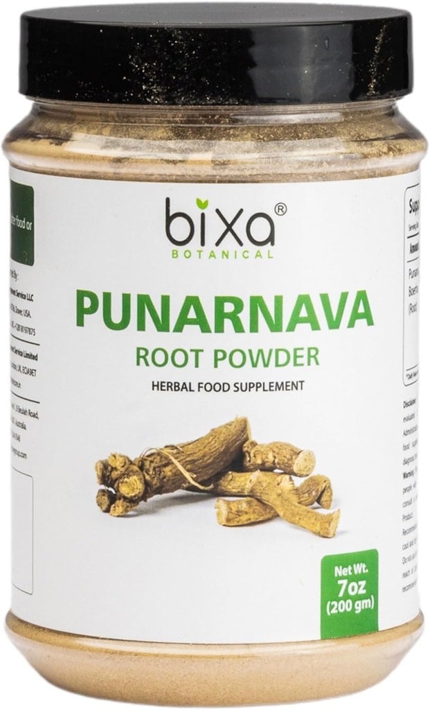 Bixa BOTANICAL Punarnava pulber | Natural Detox and Fluid Balance Support | Boerhavia diffusa | 200 Grams / 7 OZ | Ayurveda taimsed toidulisand | Gluteenivaba, mitte-GMO, aurutatud, vegan, 100% puhas