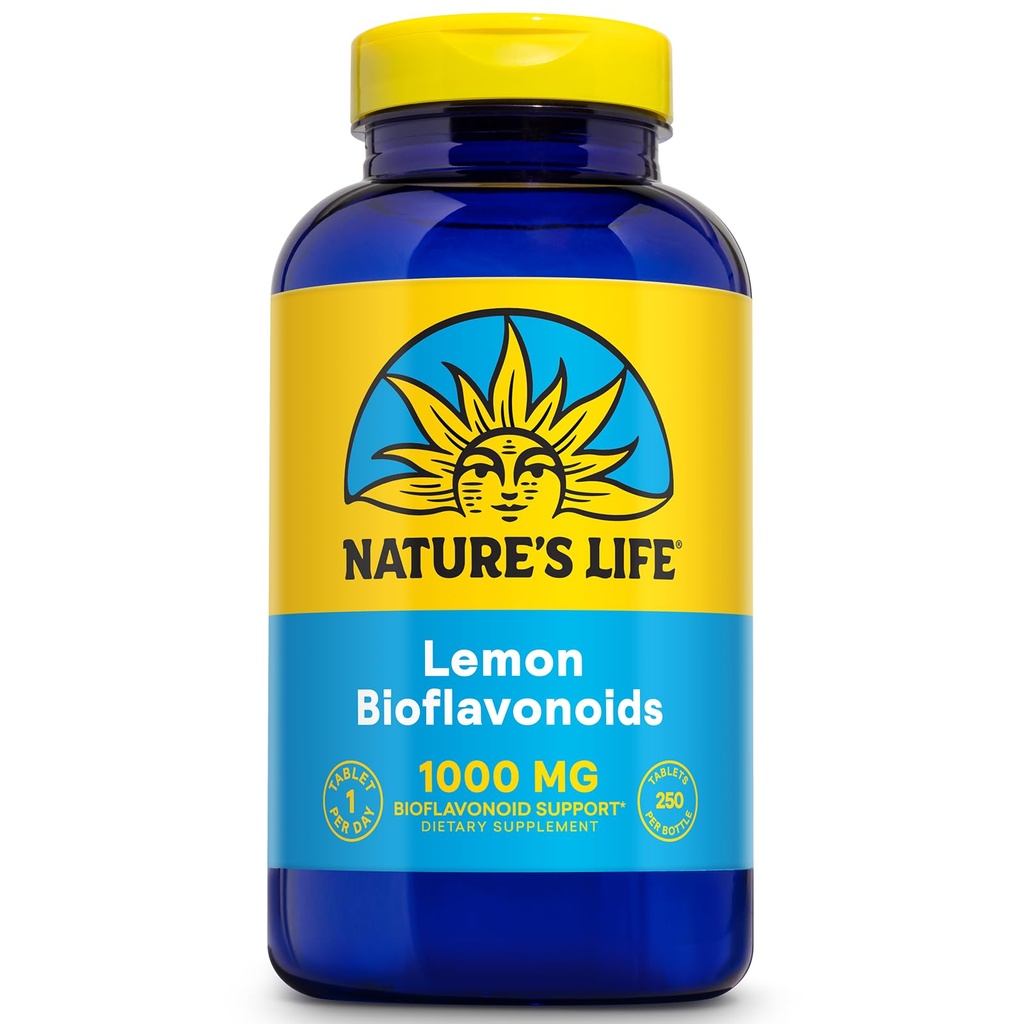 Looduse elu Bioflavonoidid 1000 mg/ Serving | 250 kapslit | Rohkem kui 4 kuud Varustus | Sidruni bioflavonoidkompleks, hesperidiin & Rutiin | Antioksüdant tervetele kapillaaridele & VIT C Absorbatsioon