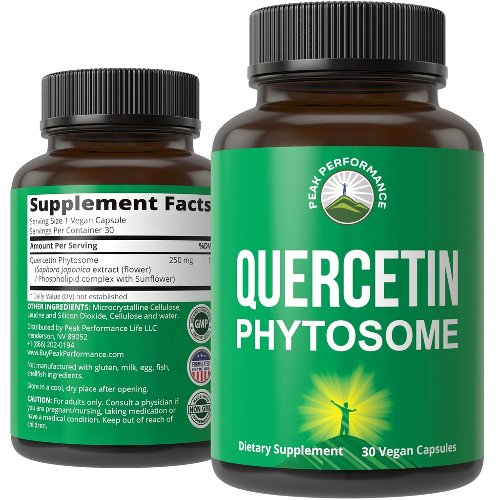 Tippjõudlus Ultra Pure Quercetin Phytosome Vegan Kapslid - Rich Sophora Japonica ekstrakt Max Absorption Now. Quercetin 250mg täienduskapslid. Valmistatud USA-s