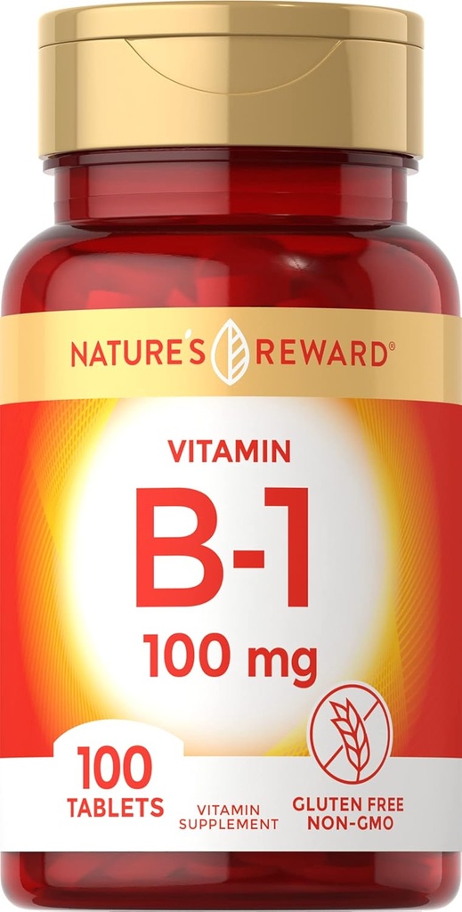 Vitamiin B1 100mg (tiamiin) - 100 krahv - taimetoitlane, mitte-GMO ja gluteenivaba toidulisand - looduse preemia