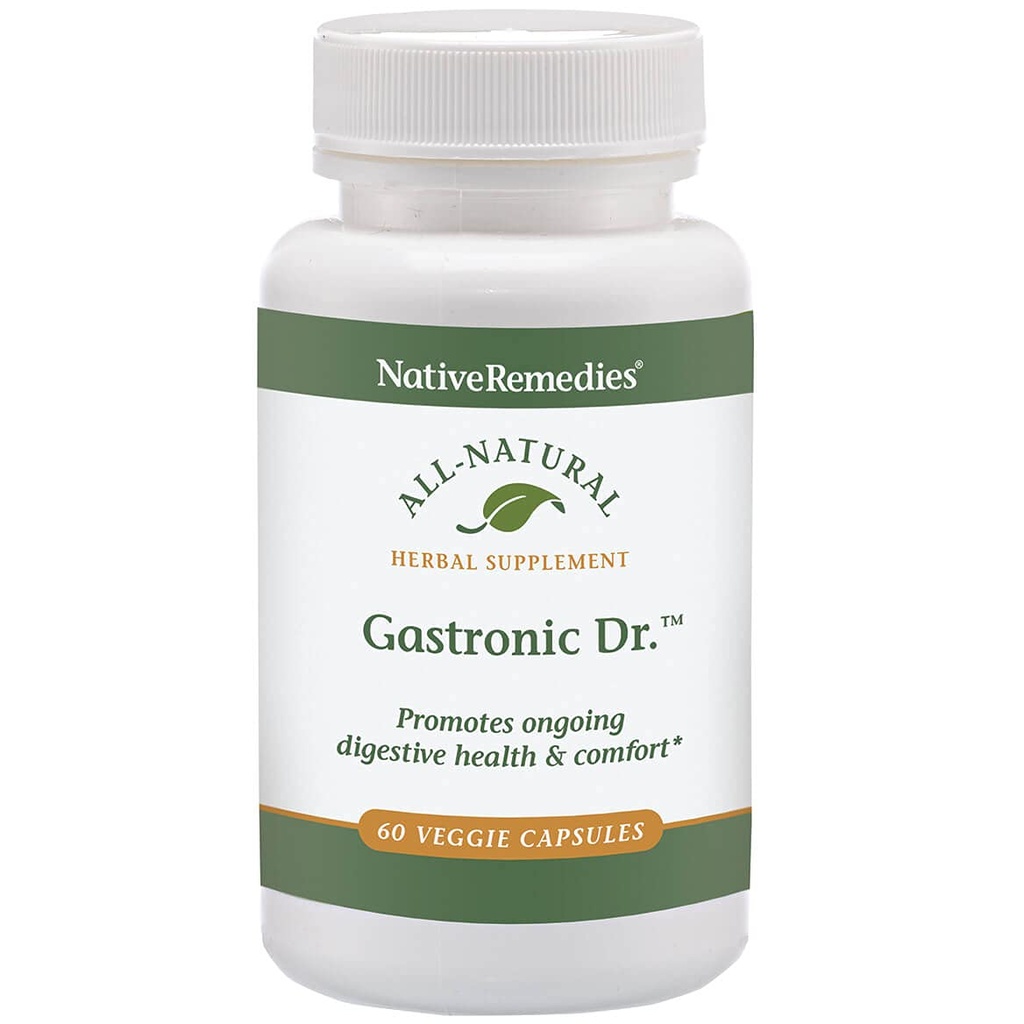 Native Remedies Gastronic Dr. - Kõik looduslikud taimsed toidulisandid tervislikuks seedimiseks ja mugavuseks pärast sööki - soodustab tervislikku kõhu limaskesta ja tasakaalustatud kõhuhappe taset - 60 Veggie Caps