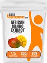 BulkSupplements.com Aafrika Mango ekstrakti pulber - Irvingia Gabonensis, Aafrika Mango pulber - gluteenivaba, 1,2 g serveerimise kohta, 250 g (8,8 oz) (pakk 1)
