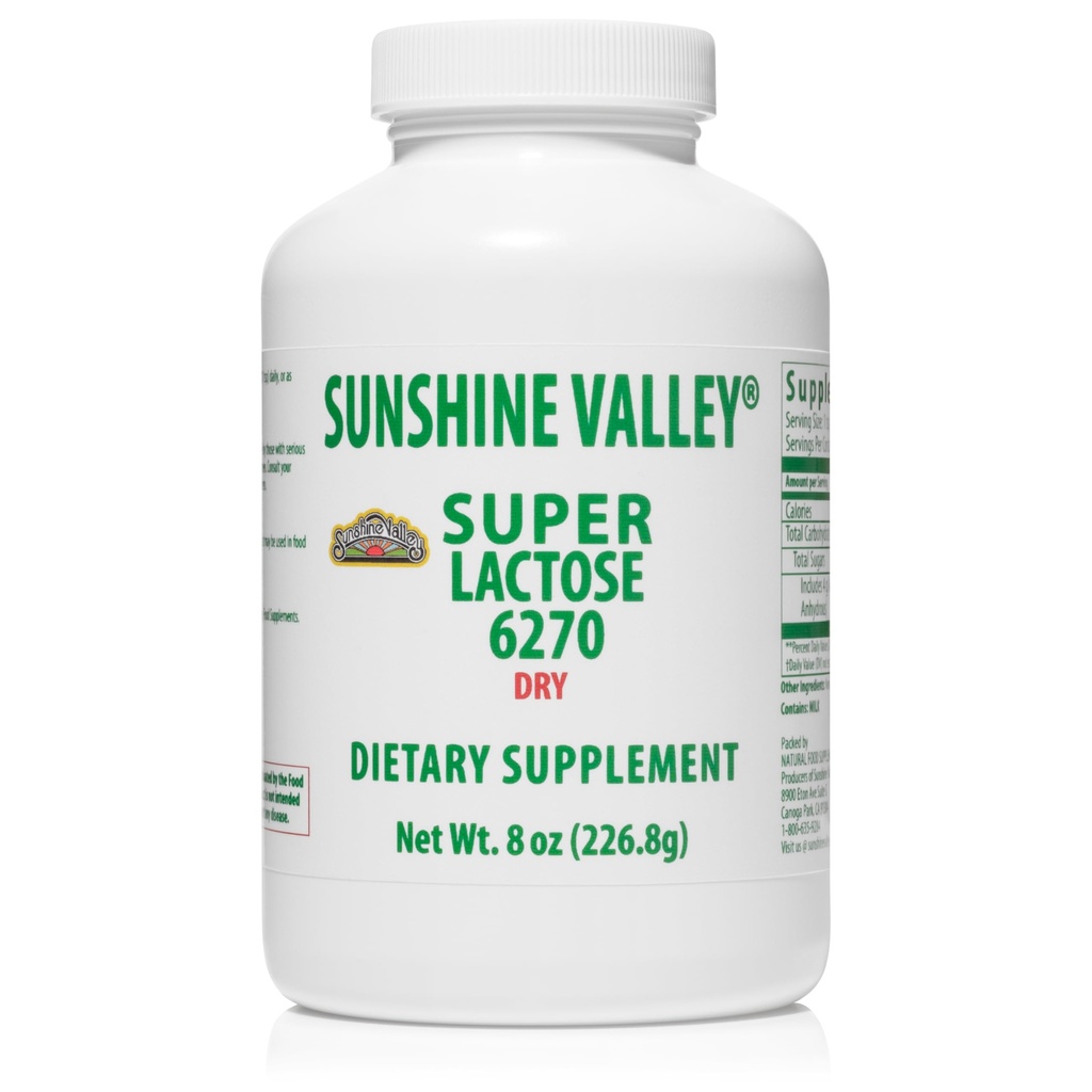 Sunshine Valley® Super Laktoosi Kuiv Powder (vaba FLOW POUR) - Natural Sweetener & Küpsetamise Suurendaja, Pulbriline Suhkur Küpsetamiseks Ja Toidusegud, Toidu Stabilizer & Filler - 8 oz
