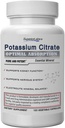 Superior Labs Kaaliumtsitraat 100 mg, Puhas mitte-GMO elektrolüütmineraal, Additive-Free, Neerukivi & pH tugi, Lihaskrampide leevendamine, Südame ja Närvi funktsioon, leelistav tasakaal, 120 Veg Caps