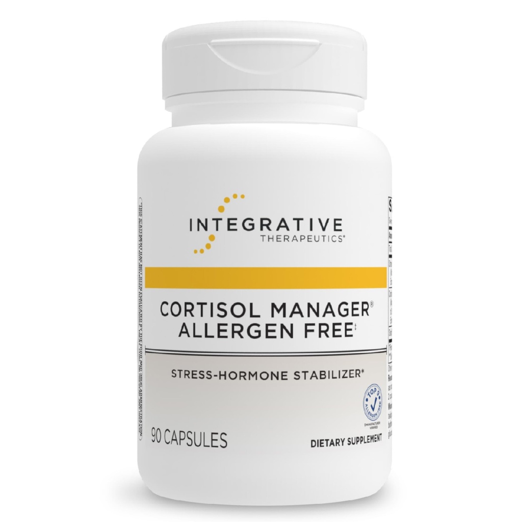 Integratiivsed ravimeetodid Kortisoolihaldur Allergen Free - neerupealiste tervisetoetus tervisliku stressireaktsiooni jaoks * - Vegan, mitte-piim ja gluteenivaba - 90 kapslit (45 serveerimist)