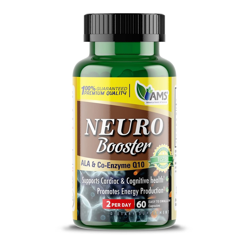 Ameerika Medic & Science Neuro Booster (60 kapslit) | Aju tervise toidulisand | Vitamiinipillid parema mälu ja kognitiivse funktsiooni jaoks | koensüümi Q10, ALA ja atsetüül-L-karnitiiniga
