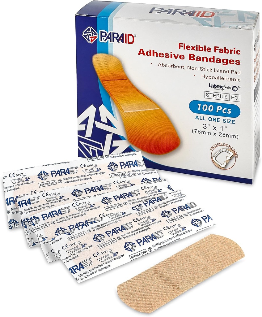 Paindlikud kangaribad - Flex Fabric Adhesive Bandages Finger-Tip Bandages Knuckles ja pöidlaribad sõrmede hooldamiseks ja haavade kaitsmiseks infektsioonide eest - (100 Count Box)