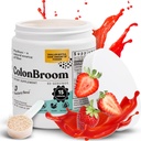 ColonBroom Psyllium Husk Powder (Maasikas) - Colon Cleanse puhumiseks Relief & Soolestiku Tervis - Colon Broom Fiber Powder Drink - Vegan, Gluteenivaba, Non-GMO Fiber Powder Supplement, 60 Servings