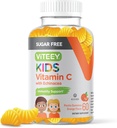 Viteey Kids C-vitamiini kummid 75mg, Echinacea - suhkruvaba - immuunsuse tugi väikelastele ja teismelised - vegan, želatiinivaba, gluteenivaba, GMO-vaba - maitsev oranž maitsega lapsed Immunity Gummy
