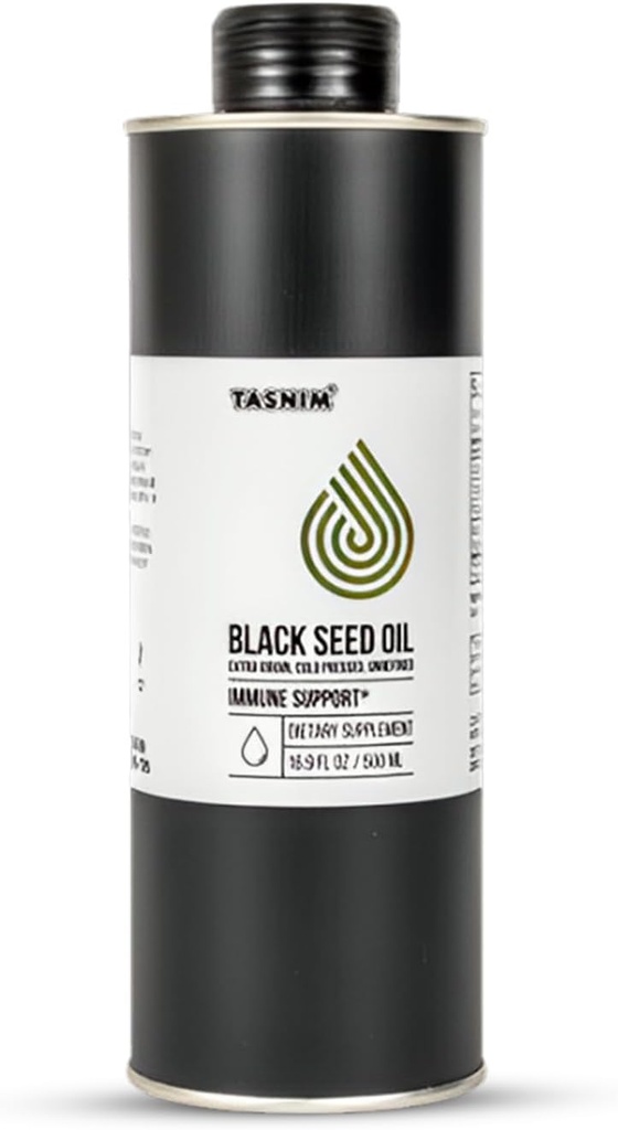 100% Etioopia Black Seed Oil 16.9 Fl Oz - Külmpressitud Black Seed Oil immuunsuse toetamiseks, kõrge potentsi 5,7% - 21% Tümokinoon Nahk, juuksed & Overll Tervis - Rafineerimata Black Cumin Seed Oil - Gluteenivaba