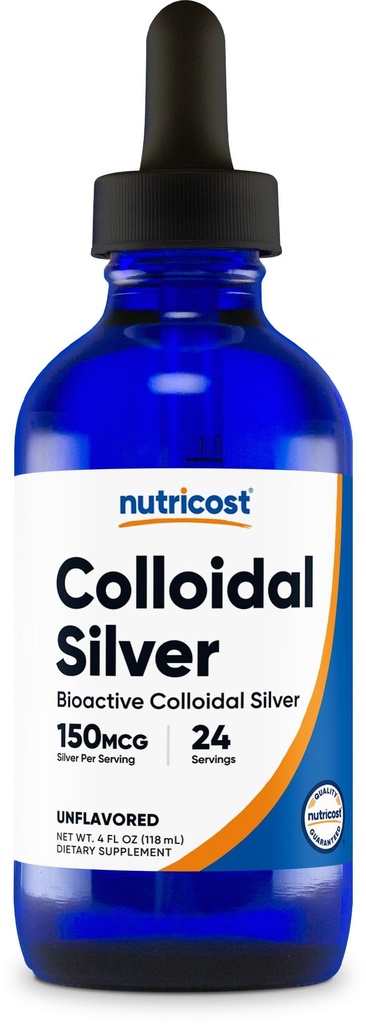Nutricost Colloidal Silver 4oz, Cobalt Blue Glass Bottles