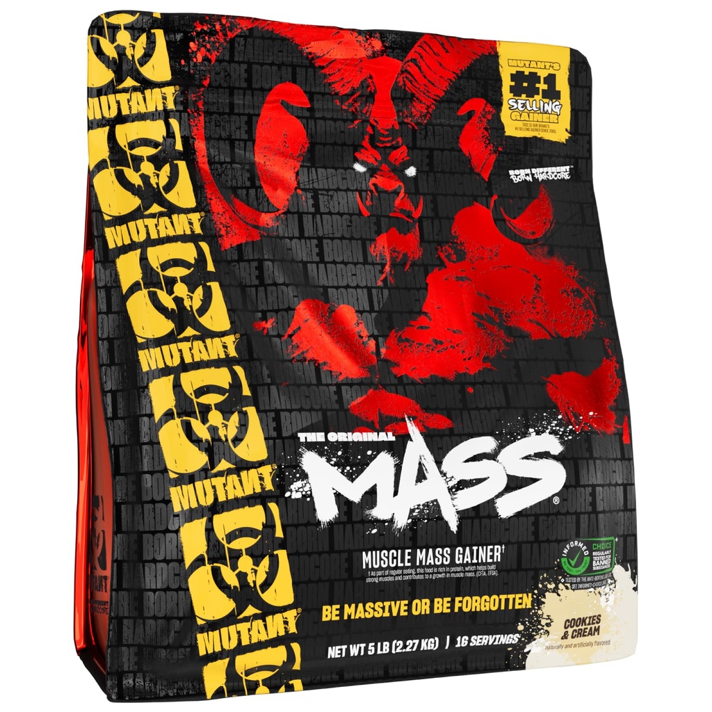 Mutantmass | Mass Gainer Valgupulber - kõrge kalorsusega valgupulber massikasuks - küpsised ja koor - 5 naela