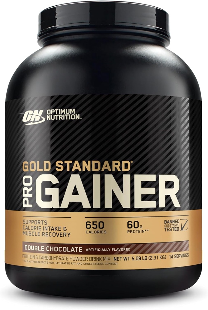 Optimum Nutrition GS Pro Gainer Kaal Gainer Valgupulber, Topeltšokolaad, 5,09 naela (pakendamine võib varieeruda)