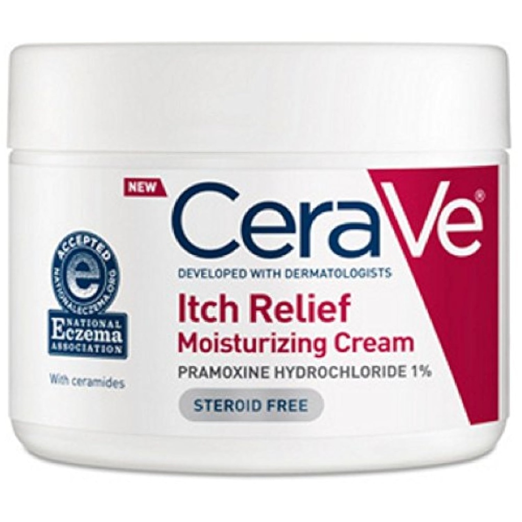 CeraVe niisutav kreem kuiva naha leevendamiseks, 12 Ounce, lõhnavaba kreem Pramoxine jaoks Itch Relief