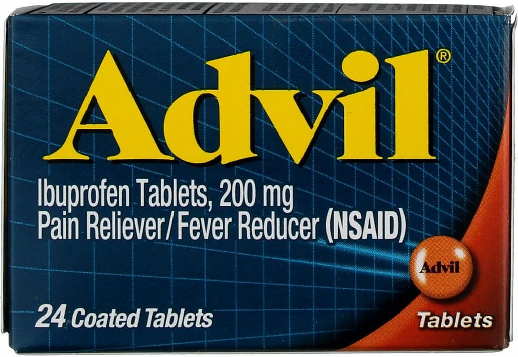 Advil Coated Caplets Ibuprofeen kaetud tabletid , 200 mg , 24 Ct 1, 1 oz (4 pakendit ) ( pakend )
