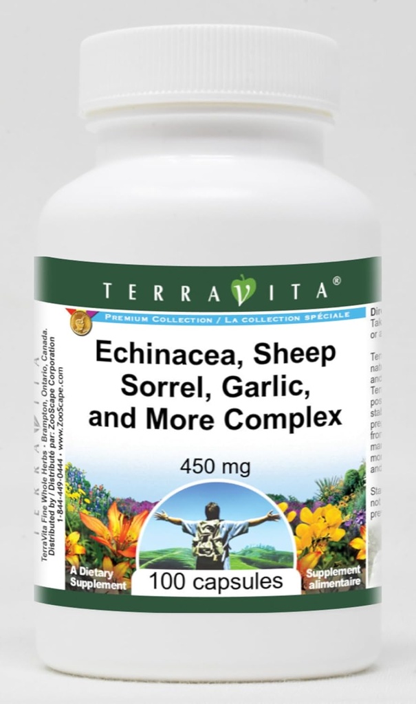 Echinacea, lambasool, küüslauk ja keerulisem - 450 mg (100 kapslit, ZIN: 516902)