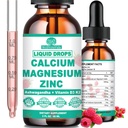 Kaltsium Magneesium Tsink D3 koos Calm Magneesium Glycinate Plus Ashwagandha, L-Theanine, Vedel Kaltsium Vitamiin D3 ja Magneesiumilisa immuunsüsteemi, luu, lihaste, meeleolu ja une tugi