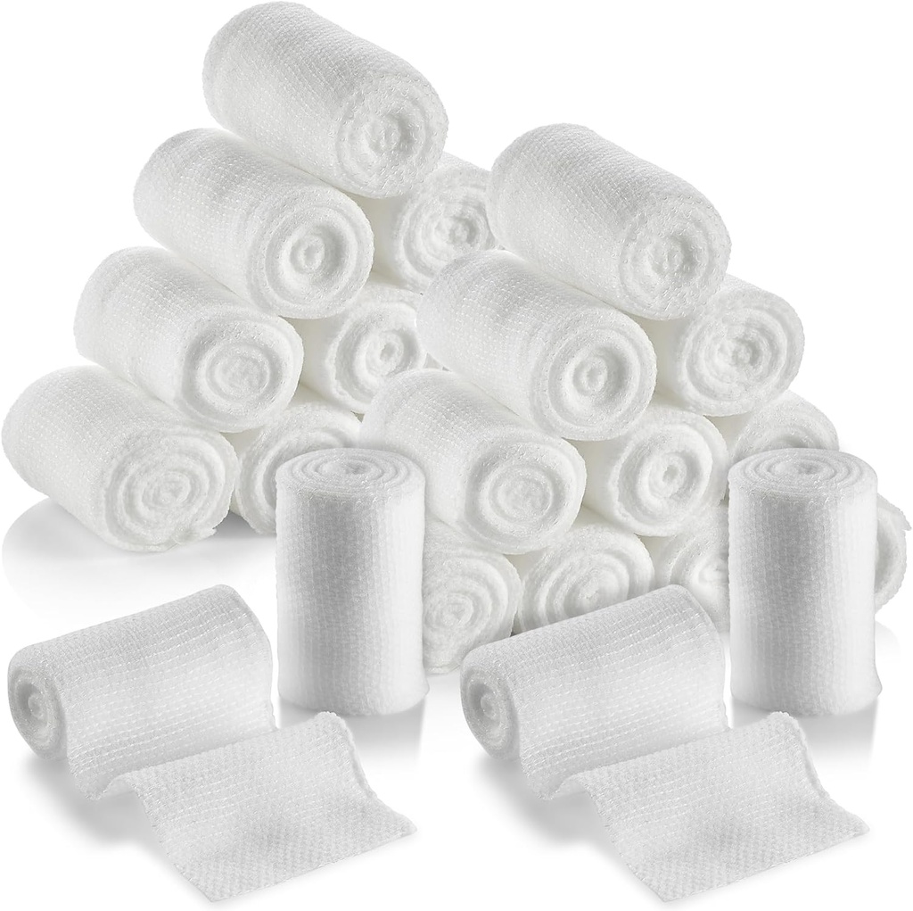 MEDca Gauze Bandage Rolls - 24 Pack, 2-Inch, 4.1 Yards Per Roll, Medical Grade Gauze Bandage haavade riietumiseks ja esmaabikomplekt