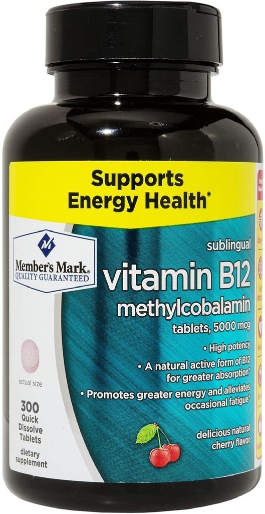 Liikmed märgivad sublingvaalset vitamiini B12 5000 mcg (300 loend)
