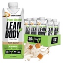 Lean Body Ready-to-Drink, Plant-Based Vegan Vanilla Caramel Protein Shake, 30g Valgu, Ei Kunstlikud Maitsed, Magusained Või Värvid, Non GMO, Gluteenivaba, Premium Herne & Riisisegu (Pack of 12)