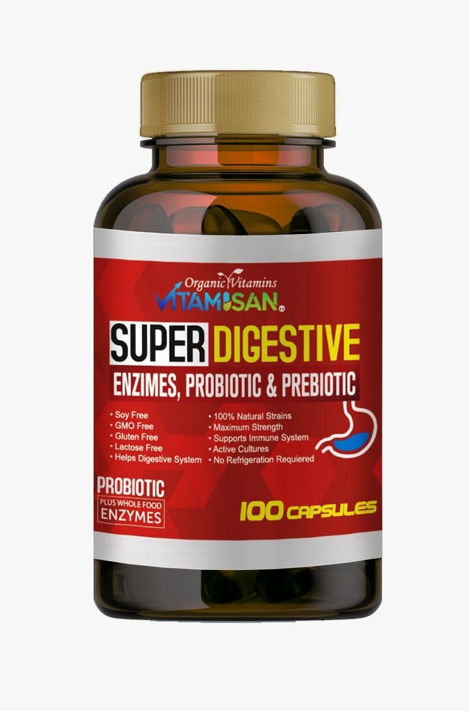 VITAMISAN Sales Biliares Seedeensüümid Pancreatin Enzimas Digestivas probiootikum ja prebiootikum 100 kapslit