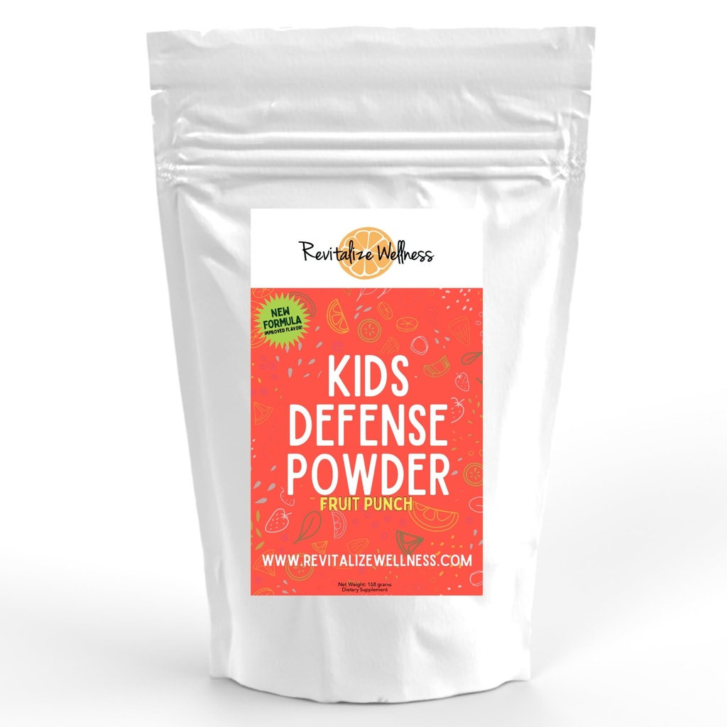 Kids Defense Powder | Uus valem, täiustatud maitse | Ortomolekulaarne annus 1000 mg C-vitamiini ja 250 mg B3 | Puhas, maisivaba ja GMO-vaba | Puuviljamaitse | 120 Servingut