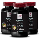 Marja eelised - RESVERATROL COMLEX - igapäevased antioksüdandid, Acai marja tugevus, Elderberry Boost, viinamarjade naha võimendus, granaatõunaenergia, Goji marja võimsus, hüdratsioonifaktor 3 pudelid 180 kapslit