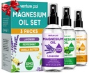 Venture Pal 3-Pack Topical Magnesium Oil Spray komplekt jalgadele - ideaalne kingitus lõõgastumiseks, parem uni, lihaste leevendamine jalgadele ja liigestele, terved juuksed ja nahk. Kiire imendumine, mitterasvane