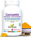 NEW ROOTS HERBAL Turmeric Curcumin Supplement 500mg ingver & Black Pepper Extract - 20x parem imendumine | Kumariini kapslid 95% kurkuminoidid ja 95% piperiin (90 Veg kapslit)