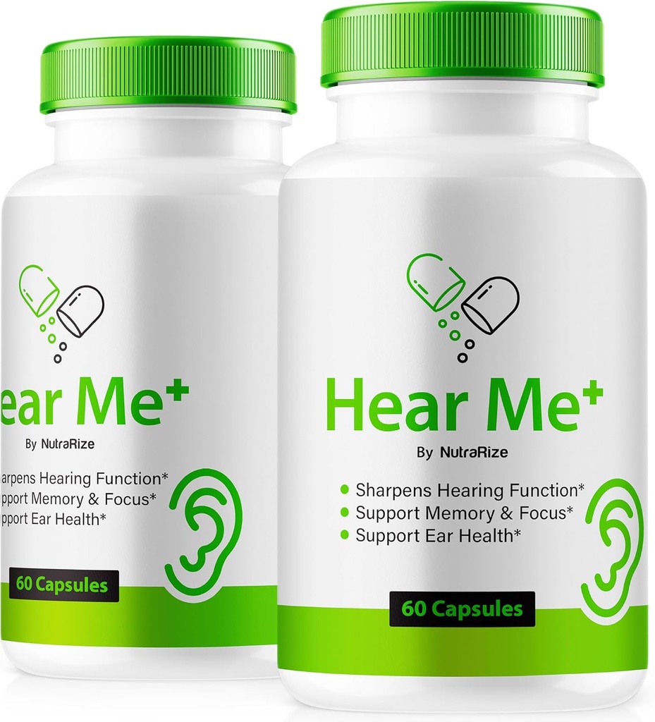 (2 Pack) Hear Me + kapslid, ametlik HearMe + pillid, Hear Me Plus Ear Formula tervisliku kuulmise jaoks, Premium HearMe Plus kõrva tervise jaoks, Natural Ear Cleaner Support, Hear Me + Review (120 kapslit)