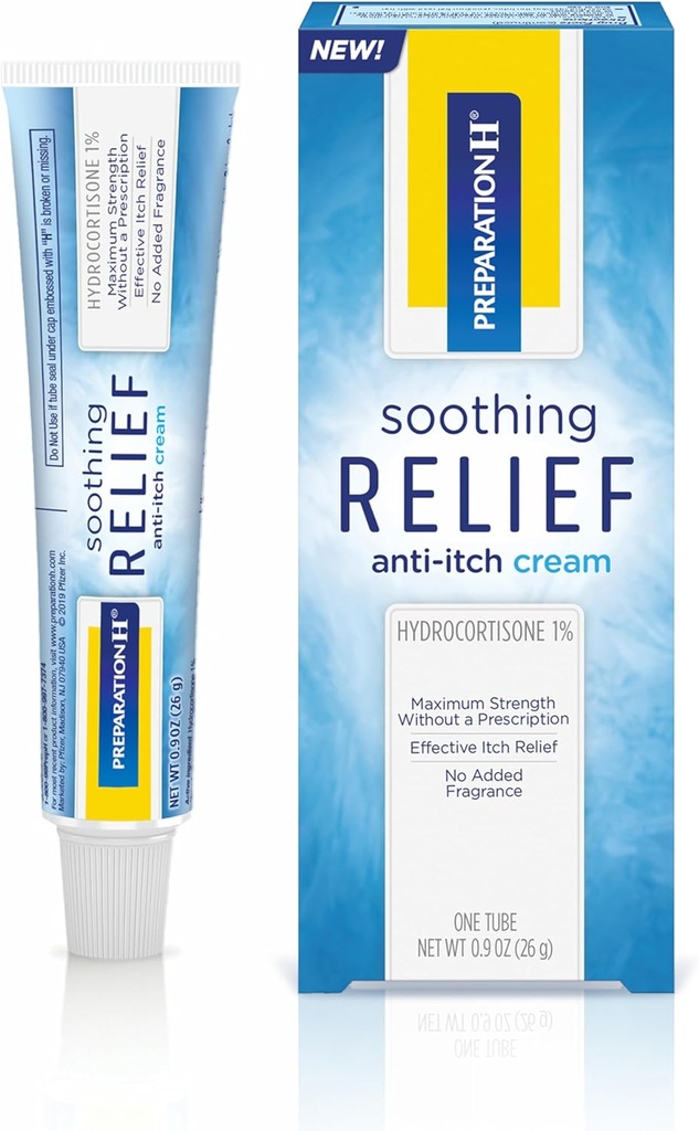 Preparaat H rahustav Relief Anti Itch Cream, 1% Hydrocortisone Cream Butt Itch Relief - 0, 9 Oz Tube