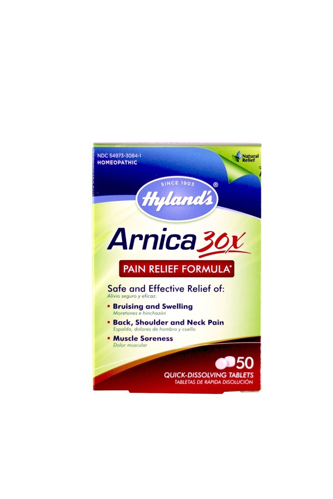 Hyland's Arnica tabletid 30X, looduslik homöopaatiline verevalum ja valu leevendamine, 50 loend (pakk 6)