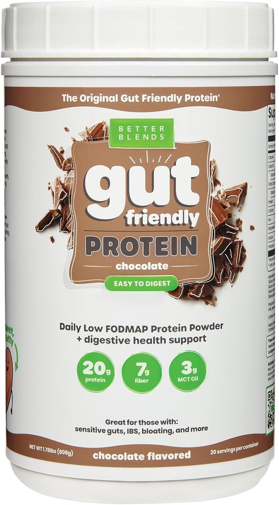Kollageeni peptiidid ja kaeravalgu pulber - Madal FODMAP sertifitseeritud, päevikuvaba, sojavaba, 100% soolestikusõbralik ja mittepuhutav, originaalne šokolaad, 20 serveerimist