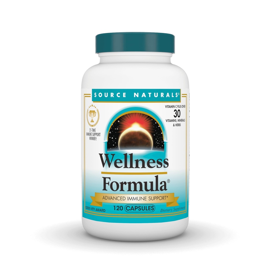 Allikas Naturals Wellness Formula, Advanced Immune Support *, Bio-Aligned Vitamiinid & Herbal Defense - Immune System Support Supplement & Immunity Booster - 120 kapslit