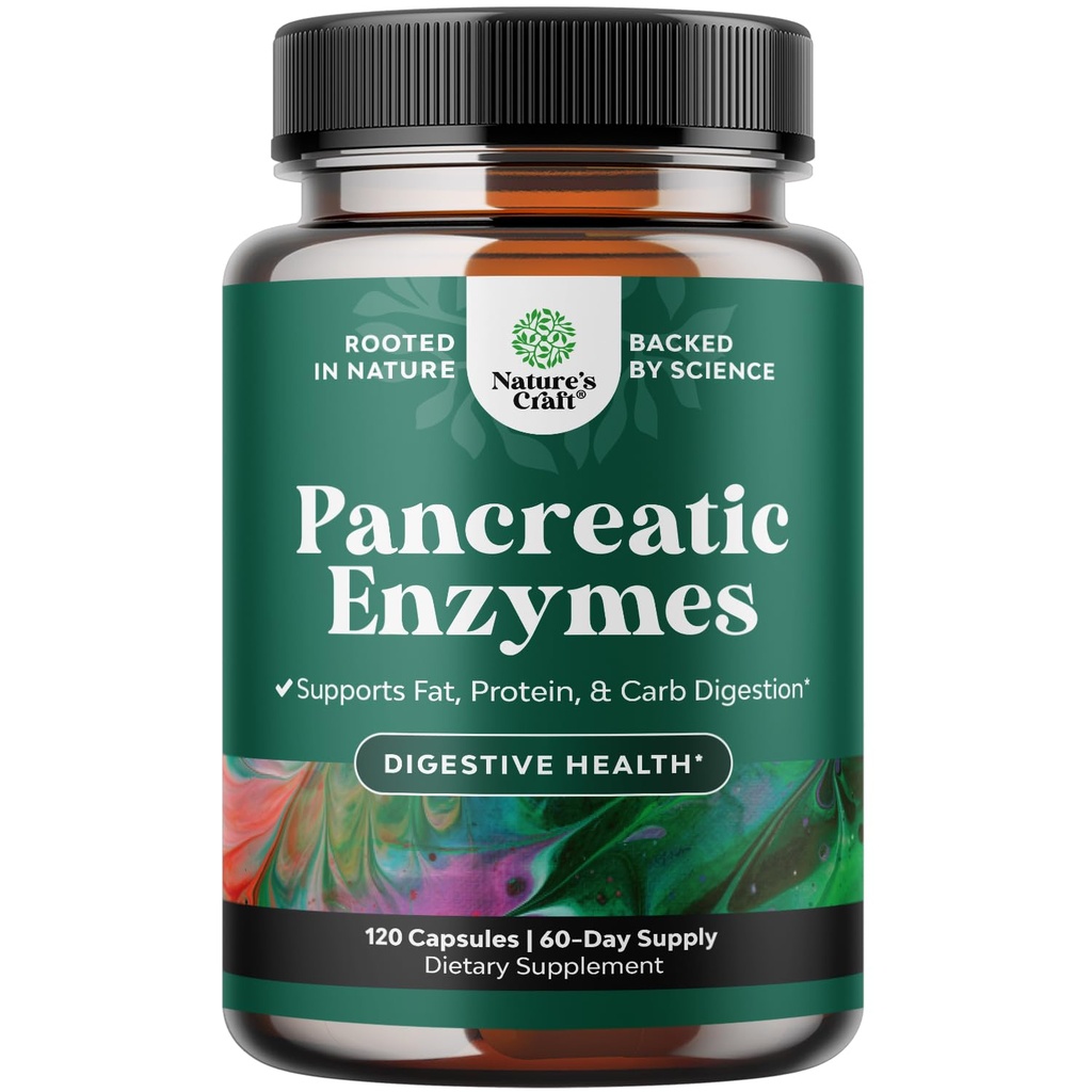 Loodused Käsitöö Pankreatiin Seedeensüümid Seedetrakti Tervis - Pankrease Ensüümid Inimestele Rasvsüsivesikuid ja Valgu Naised ja Mehed - Proteaas Amülaasi Ja Lipaasi Digestion -120ct