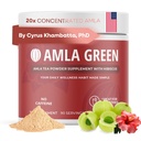 Amla Powder & Green Tea Superfood Supplement Hibiscus, 20x Ultra kontsentreeritud Amla, Antioksüdandi tugi, valmistatud Oolong Tee ja India hanemarjad, Orgaaniline, Vegan, Hibiscus, 90 Servings