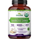 Zazzee USDA orgaaniline lõhnatu küüslauk 20: 1 ekstrakt, 5000 mg tugevus, 100 vegankapslit, 3+ kuu pakkumine, standardiseeritud, kontsentreeritud 20X ekstrakt, 100% taimetoitlane, kõik-looduslik, mitte-GMO, valmistatud USA-s