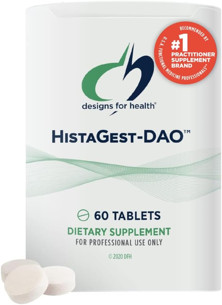 Health HistaGest-DAO disainilahendused Diamine Oksüdaas DAO Ensüüm, mis toetab histamiini sisaldavate toitude seedimist - 20 000 HDU DAO diamiinoksüdaasi ensüümid (60 gastroresistentset tabletti)