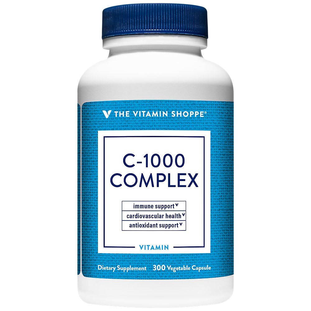 Vitamiin Shoppe C-1000 kompleks 1000MG, antioksüdant, mis toetab immuunsüsteemi ja südame-veresoonkonna tervist (300 kapslit)