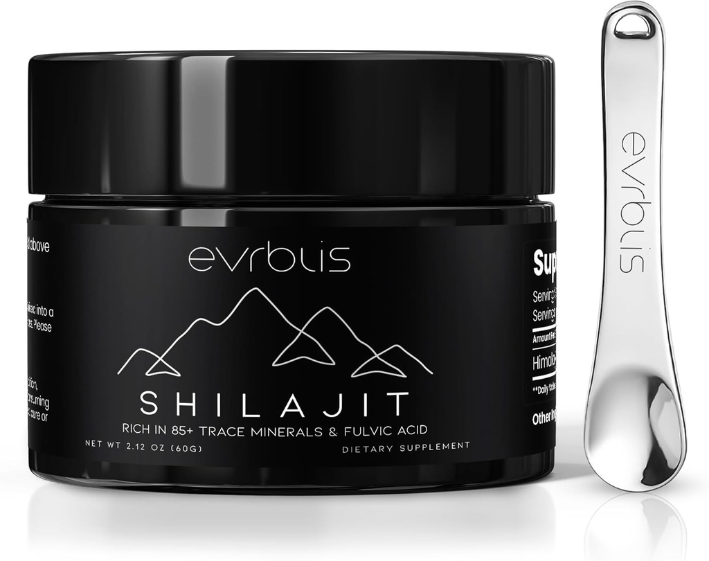 Puhas Himaalaja orgaaniline Shilajit vaik, Max Potency Gold Hide Shilajit täiendada meestele ja naistele Natural Energy Boost & Immune Support 85 + Trace Minerals & Fulvic Acid (60 Grams, 120 Serving).