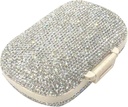 Bling Diamond Pill Korraldaja 8 Koostistega, Igapäevane Reisi kaasaskantav Pill Juhtum Kahepoolne Reinstone Pill Box Vitamiini / Maksaõli Meditsiinikomplekt (hõbe)