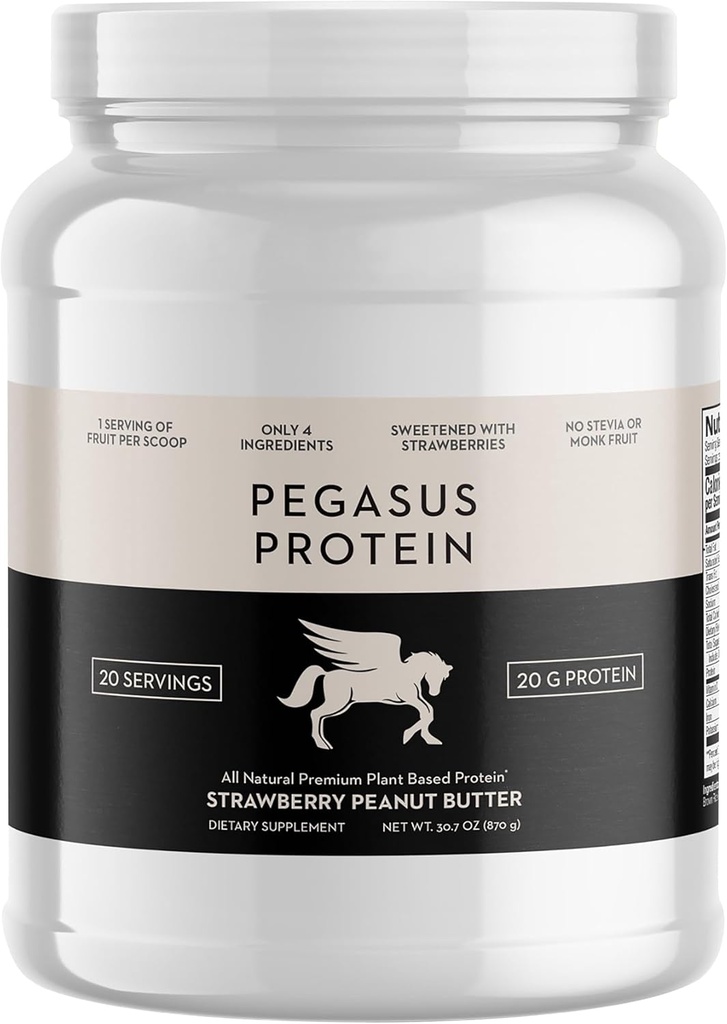 Ainult 4 koostisosa - Ei Stevia, Ei Munk Puuvilja, Ei Kunstlikud Magusained - Maasika Maapähkli Või Proteiini Pulber, Kõik Looduslikud, Magustatud Marjadega (20 g Valku, 20 Servings)