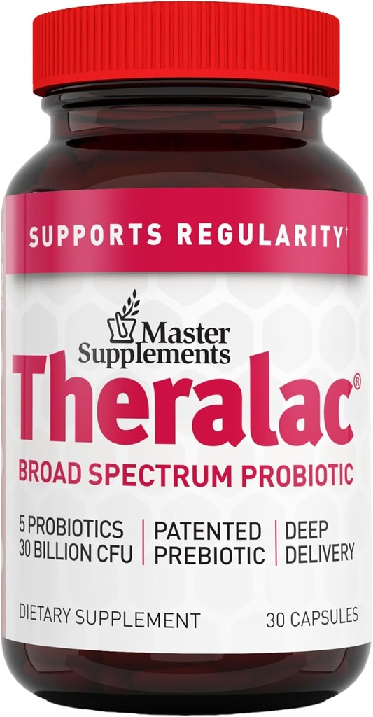 Master Supplements Theralac - 30 kapslit - mitme tüve probiootikum optimaalse soolestiku tervise + gaasi ja puhitusabi - gluteenivaba - 30 serveerimist