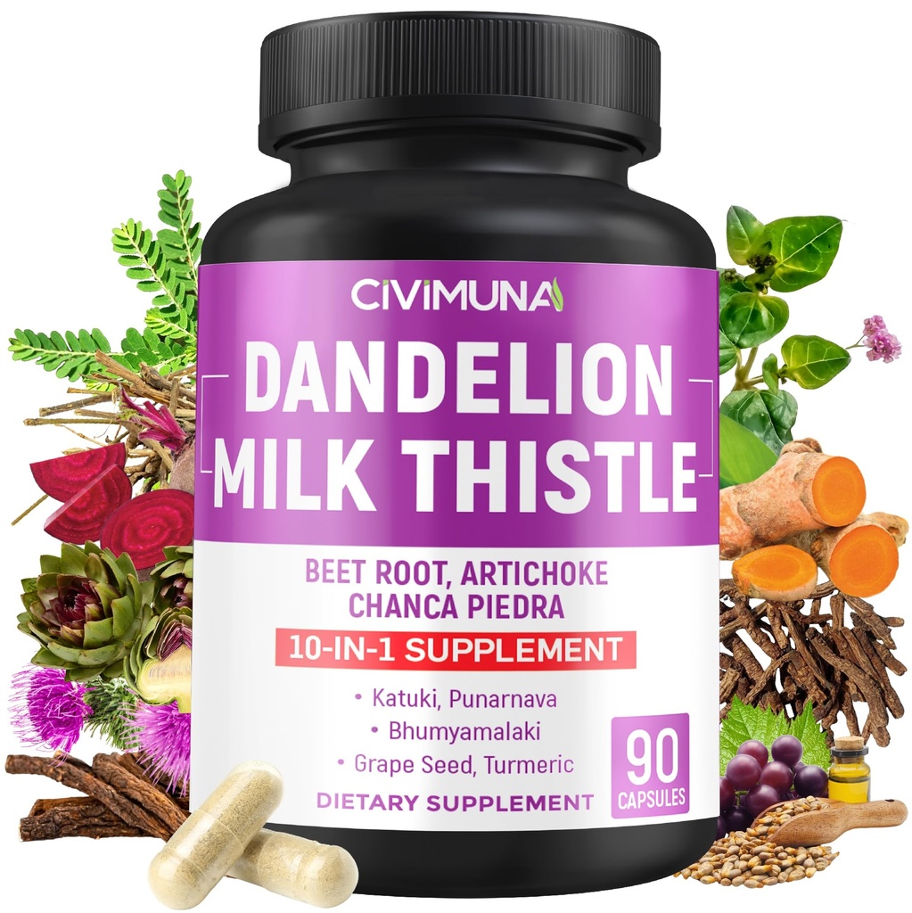 Dandelion Juur Kapslid Dandelion Juur, Piimaohakas, Beet Powder ja rohkem - 90 kapslit 3 kuu pakkumise