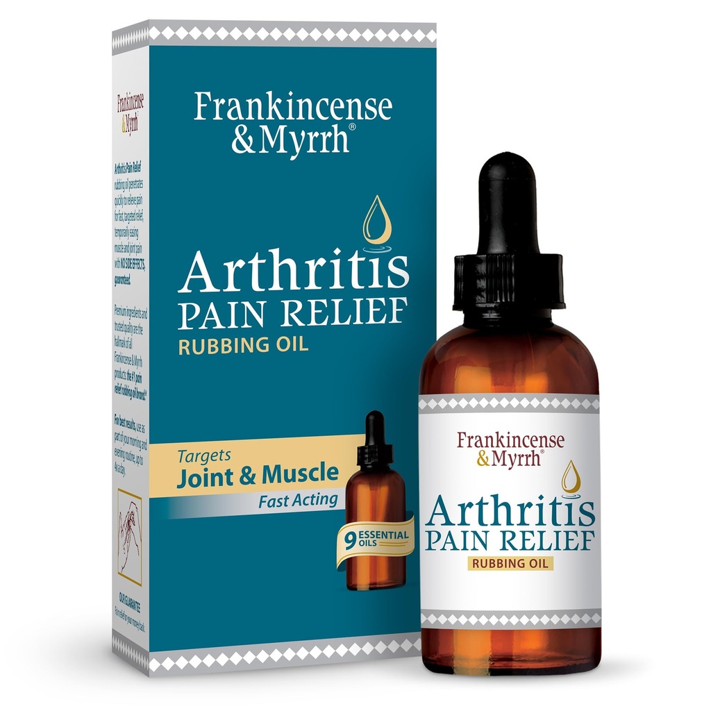Frankincense ja Myrrhi artriit Valu leevendav hõõrumisõli – artriidi valu leevendaja Frankincense eeterliku õliga Sciatica, alaselja, kaela, käte, põlvede, liigeste ja õlgade jaoks, 2 fl.oz. - 1 pakend