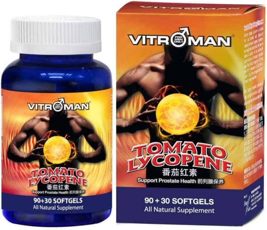 Tomat lükopeen (120 pehmet geeli), südame-veresoonkonna tugi, Premium kvaliteet Antioksüdant - 100% looduslik tomat - suurepärane eesnäärme tervise immuunsüsteemi tugi