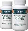 Pattern Wellness Lõhnatu orgaaniline küüslauk – 1000 mg – Immuun-, vereringe- ja südametervise tugi – mitte-GMO- ja gluteenivaba – 60 vegankapslit