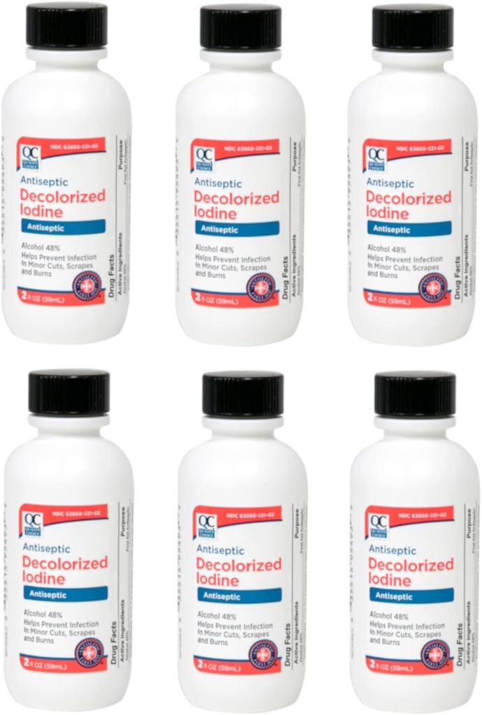 Kvaliteedivalik Antiseptiline värvitustatud jood 2 Fl. Oz - 6 Pack