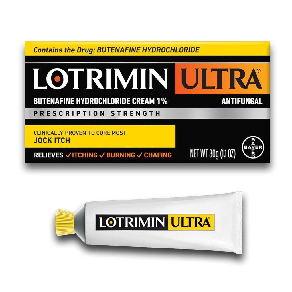 Lotrimin Ultra Seenevastane Jock Itch Cream butenafiinvesinikkloriidi, Jock Itch ravi meestele, naistele ja lastele vanuses üle 12, 1,1 oz Tube