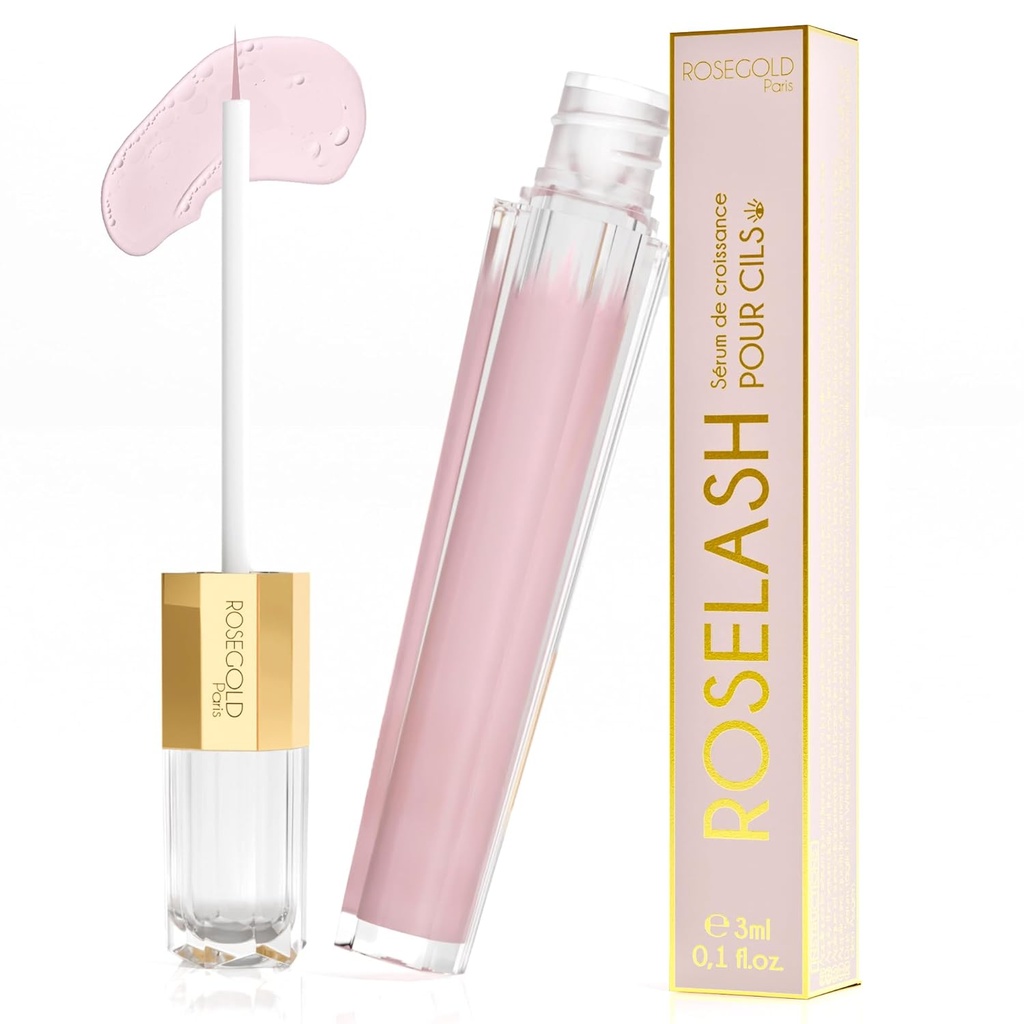 ROSEGOLD ROSELASH kasvuseerum Fuller, Longer, Thicker Lashes - 95% looduslik valmistatud Prantsusmaal - hormoonivaba, lõhnavaba - Vegan